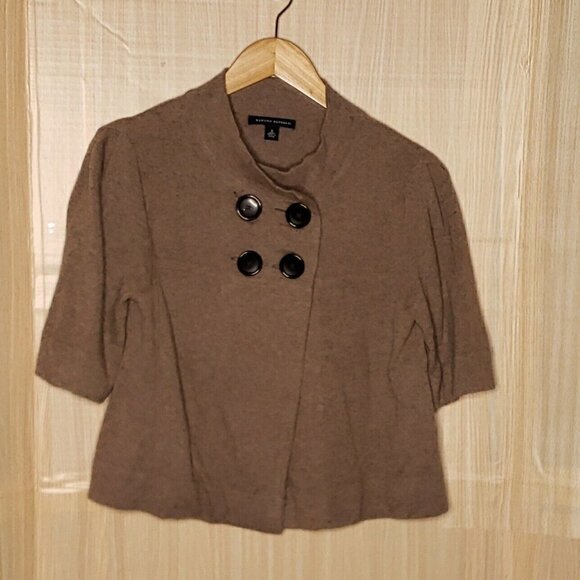 Banana Republic Womens Wool Cashmere Blend Brown Cropped Short Sleeve... - Picture 1 of 6